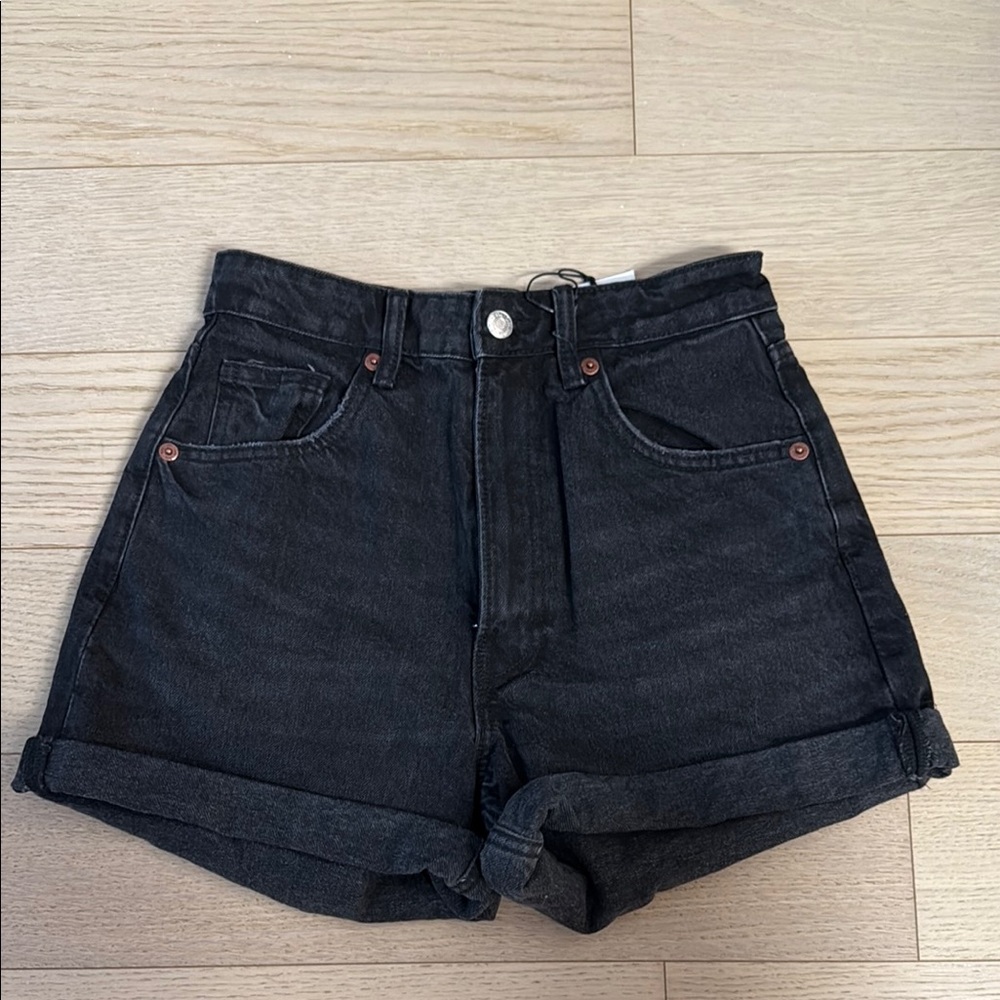 Zara Black Denim Women Shorts